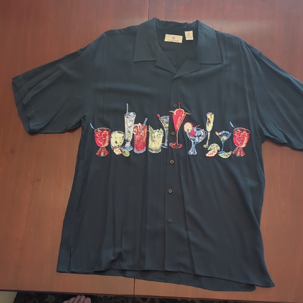 Nat Nast Black and Red Casual Button Down Shirt